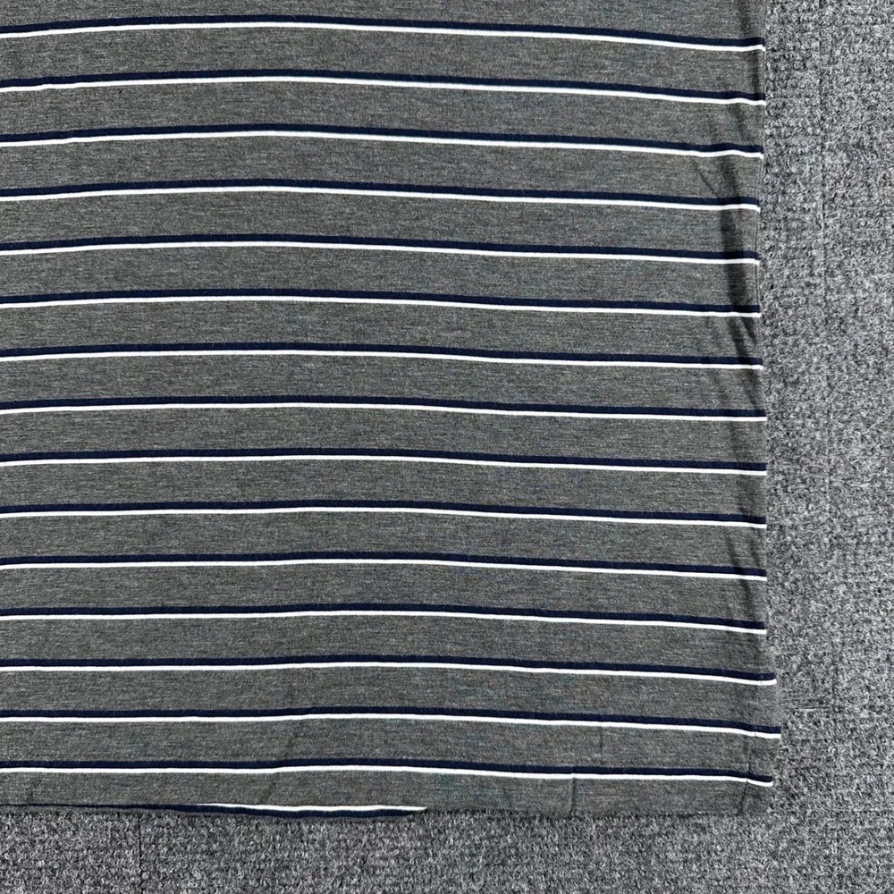 Polo Ralph Lauren Polo Shirt Mens M Medium Grey Striped Classic Fit Short Sleeve